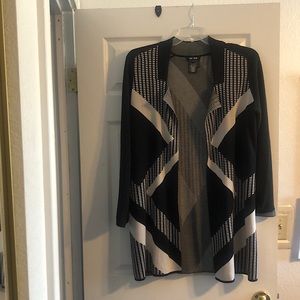 Cardigan Duster, black and cream